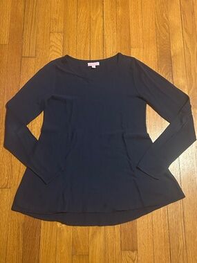Lilly Pulitzer Navy Scoop Neck Lightweight Sweater Top Women’s S